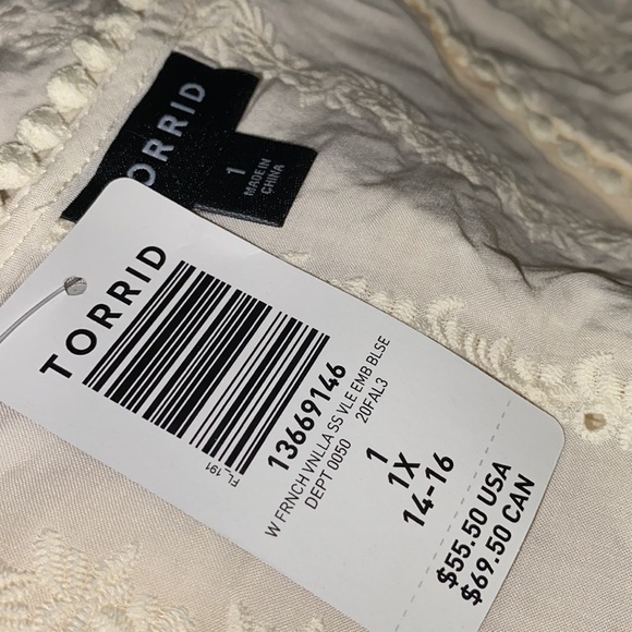NEW torrid eyelet embroidered blouse - Picture 6 of 13